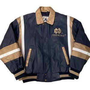 Vintage Notre Dame Leather Jacket | Fighting Irish Men’s Medium